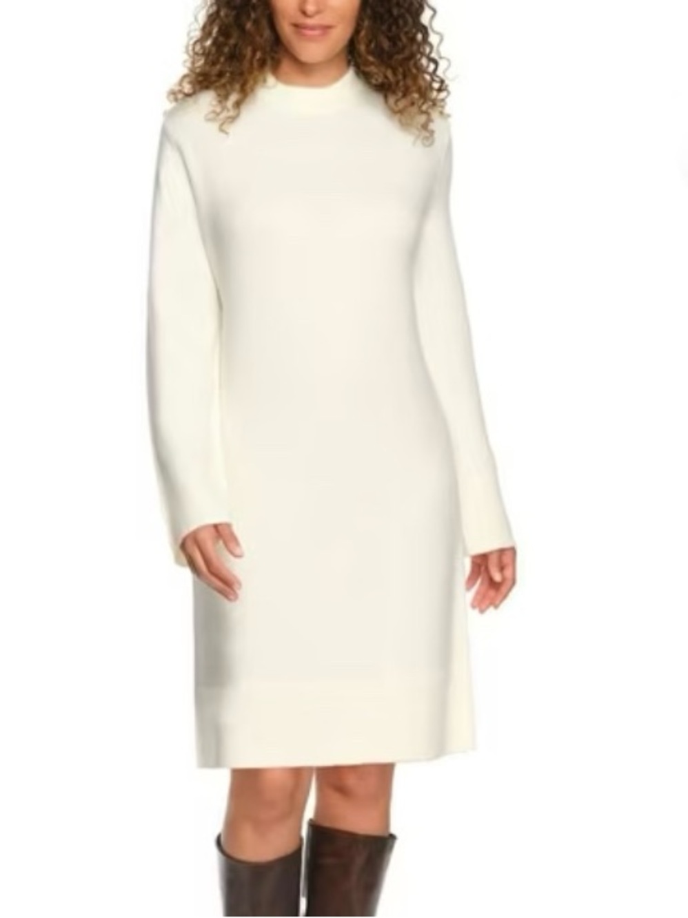 Lands' End Long Sleeve‎ Relaxed Fit Crewneck Sweater Dress Plus Sx 2X (18W/20W)